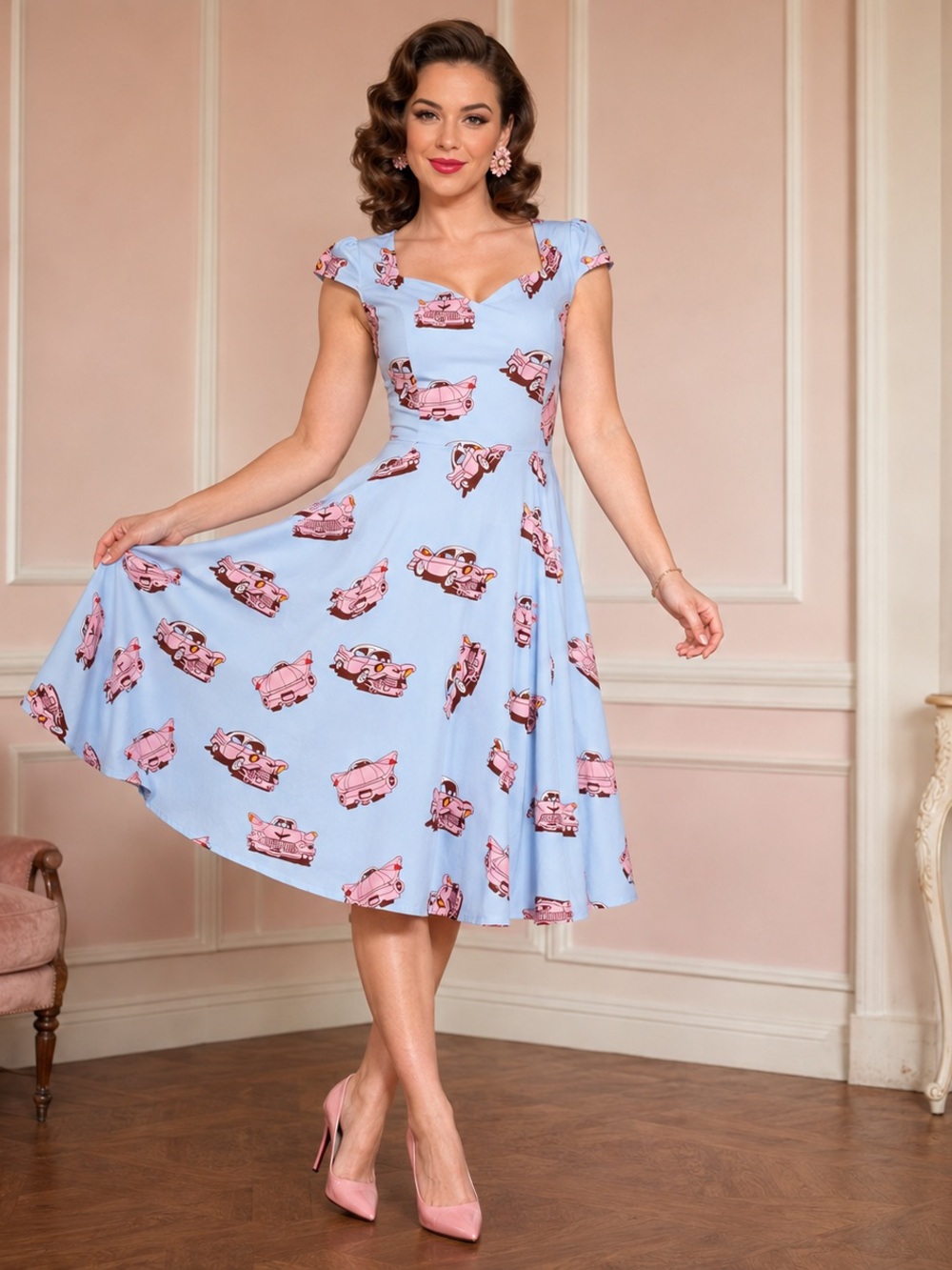NWT Audreys Vintage 1950's Car Hop Swing Dress, Size 12